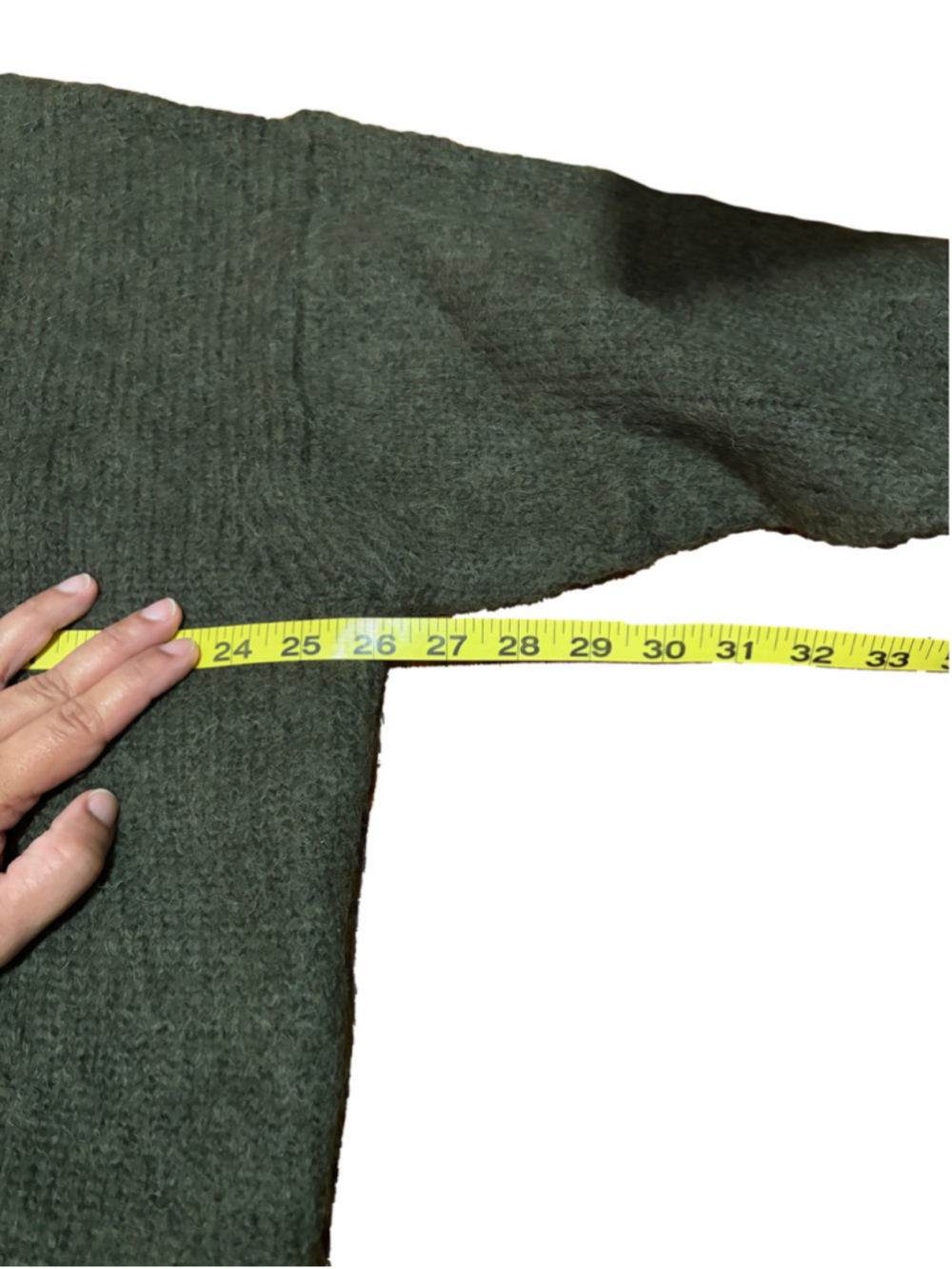 NWOT Madewell Chunky-Knit Alpaca-Blend Turtleneck size medium in dark olive - Picture 6 of 10